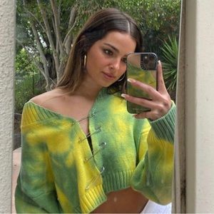 GUIZIO inspired Tie Dye Safety Pin Knit Sweater